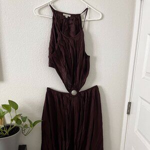 Women's Earthbound Brown Maxi Cut-out Dress (XL)